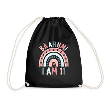 11 years old Rainbow Rainbow 11th birthday - Drawstring Bag - black - Front