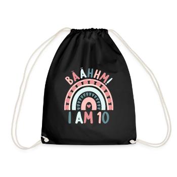 10 years old Rainbow Rainbow 10th birthday - Drawstring Bag - black - Front