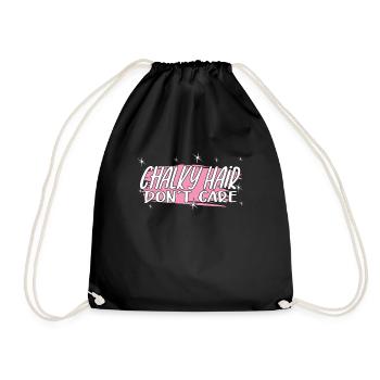 Chalky Hair Dont Care - Idée cadeau de gymnaste drôle - Sac de sport léger - noir - Devant