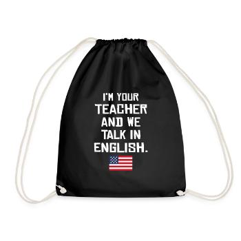 American English teacher - Turnbeutel - Schwarz - Vorne