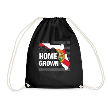 Florida Homegrown American Flag - Drawstring Bag - black - Front