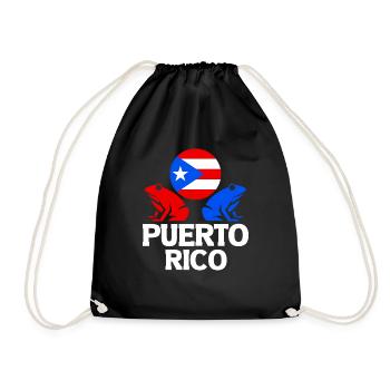 National Animal Puerto Rico Puerto Rican Boricua - Drawstring Bag - black - Front