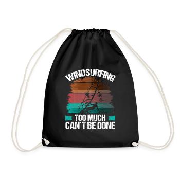Windsurfing too much cant be done Funny BoardWinds - Turnbeutel - Schwarz - Vorne