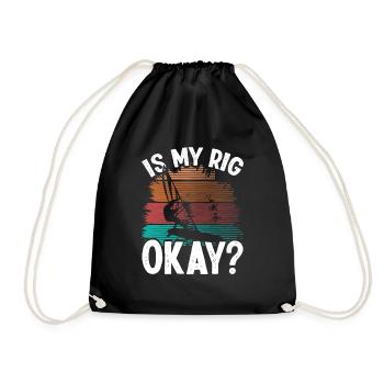Vintage Funny Is my Rig okay Windsurfing - Turnbeutel - Schwarz - Vorne