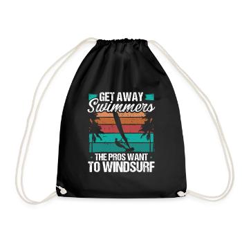Funny Get away Swimmers Windsurfing Windsurf - Turnbeutel - Schwarz - Vorne