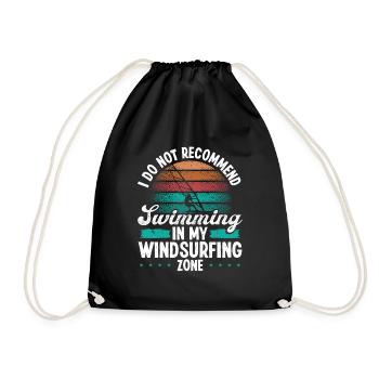 Drôle Ne recommande pas Windsurfing Zone - Sac de sport léger - noir - Devant