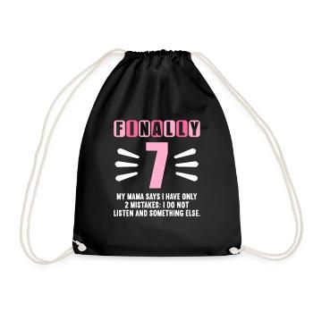 Enfin 7 maman dit n’avoir que 2 erreurs 7ème anniversaire - Sac de sport léger - noir - Devant