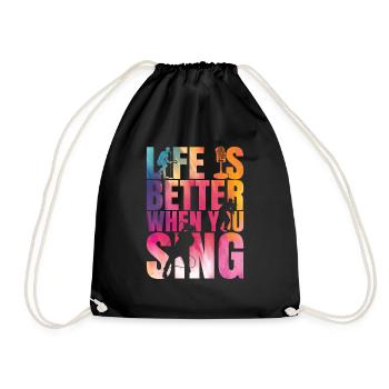 Chanter pour les chanteurs et les fans de karaoké - Sac de sport léger - noir - Devant
