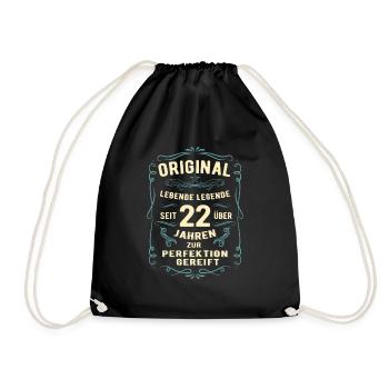 Original seit über 22 Jahren Geburtstag Geburt - Turnbeutel - Schwarz - Vorne