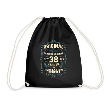 Original seit über 38 Jahren Geburtstag Geburt - Turnbeutel - Schwarz - Vorne