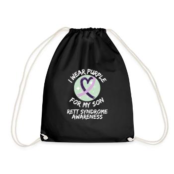 Rett-Syndrom RTT Awareness Warrior Purple Ribbon - Turnbeutel - Schwarz - Vorne