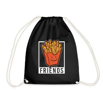 Pommes Fritten Frites Pommes Fans - Friends? Gesch - Turnbeutel - Schwarz - Vorne