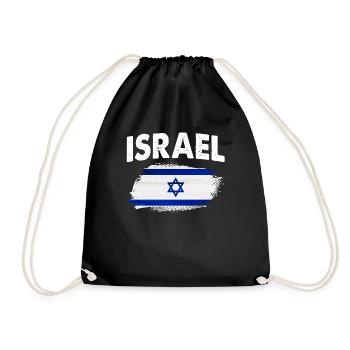 Israel Flag Israeli Jewish - Drawstring Bag - black - Front