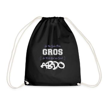 Humour gros, suis pas gros je n'ai qu'un seul abdo - Sac de sport léger - noir - Devant