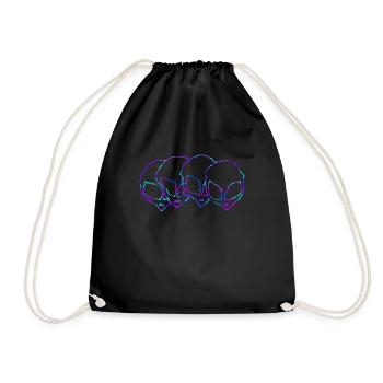 Alien Gift Extraterrestrial Ufo Area 51 Sci-fi - Drawstring Bag - black - Front