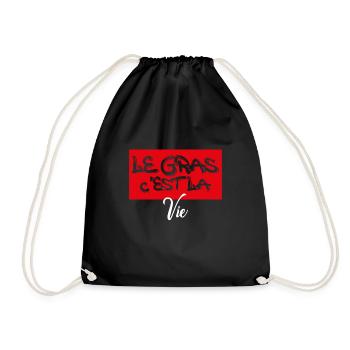 le gras c est la vie - Sac de sport léger - noir - Devant