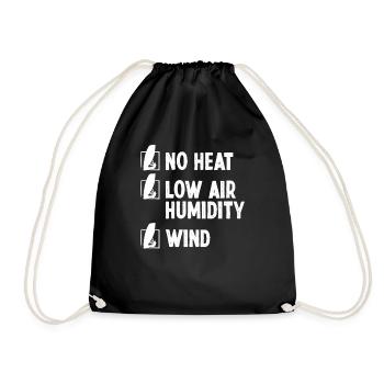 Pas de chaleur Faible humidité de l’air Vent Planche à voile - Sac de sport léger - noir - Devant