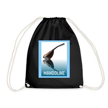 Mandoline mit Spiegelung im Wasser - Turnbeutel - Schwarz - Vorne