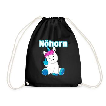 Nöhorn Einhorn Humor - Turnbeutel - Schwarz - Vorne