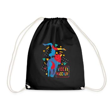 Voltigieren Voltigiererin Pferdesport Geschenk - Turnbeutel - Schwarz - Vorne