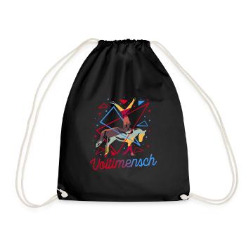Voltigieren Voltigiererin Pferdesport Geschenk - Turnbeutel - Schwarz - Vorne