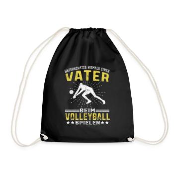 Unterschätze niemals einen Vater beim Volleyball - Turnbeutel - Schwarz - Vorne