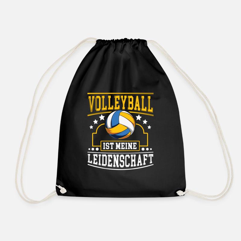 Volleyball ist meine Leidenschaft Geschenk - Turnbeutel - Schwarz
