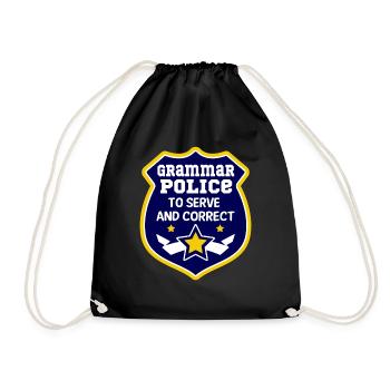 Police de grammaire, à drôle de costume de professeur à - Sac de sport léger - noir - Devant