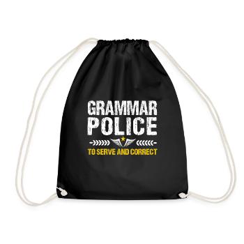 Grammar Police, To Funny Teacher Costume To - Drawstring Bag - black - Front