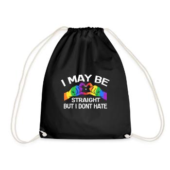 I Like Being Straight, But I Hate LGBTQ Gay - Drawstring Bag - black - Front