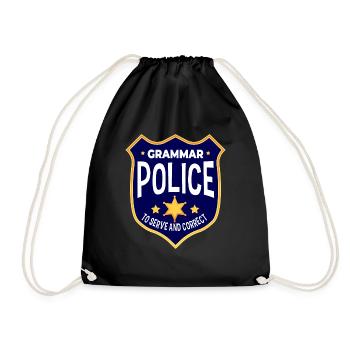 Grammar Police, To Funny Teacher Costume To - Drawstring Bag - black - Front