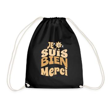 Je suis bien merci - Sac de sport léger - noir - Devant