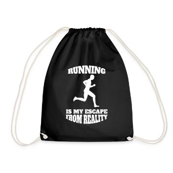 Jogger Cardio Training run fit jogging run - Drawstring Bag - black - Front