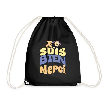 Je suis bien merci - Sac de sport léger - noir - Devant
