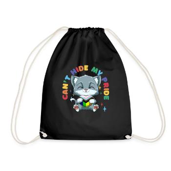 LGBTQ Katze Progressiv Stolz Herz - Turnbeutel - Schwarz - Vorne