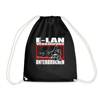 Hund Bulldogge Statement Spruch - E-LAN - Hund - Turnbeutel - Schwarz - Vorne