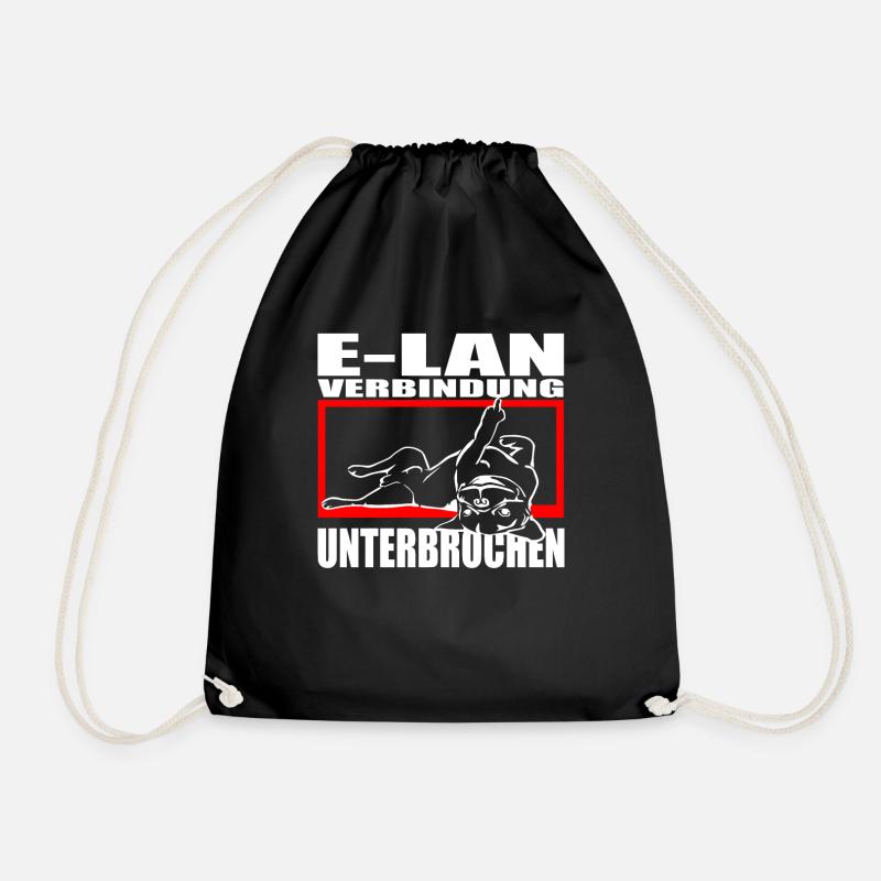 Hund Bulldogge Statement Spruch - E-LAN - Hund - Turnbeutel - Schwarz