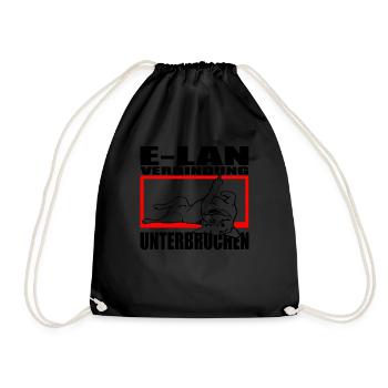 Hund Bulldogge Statement Spruch - E-LAN - Hund - Turnbeutel - Schwarz - Vorne