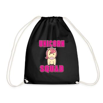Unicorn Squad Cute Retro Awesome Unicorn Design - Turnbeutel - Schwarz - Vorne