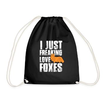 I Just Freaking Love Foxes Cool Vintage T-Shirt - Drawstring Bag - black - Front