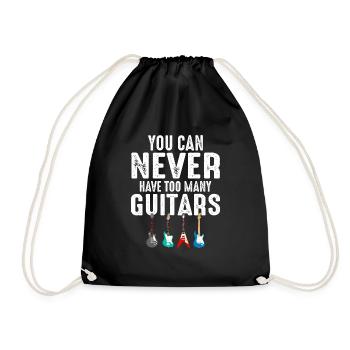You Can Never Have Too Many Guitars Gitarre - Turnbeutel - Schwarz - Vorne