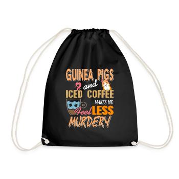 Cochons d’Inde et café glacé Super Drôle T-Shirt - Sac de sport léger - noir - Devant