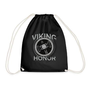 Wikinger-Ehrenhammer - Wikinger-Krieger-Norseman - Turnbeutel - Schwarz - Vorne