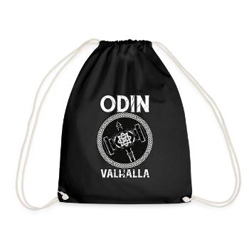 Wikinger Hammer - Odin Walhalla Wikinger Krieger - Turnbeutel - Schwarz - Vorne