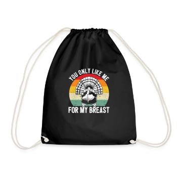 Funny Thanksgiving Turkey Day Just Like Me for - Drawstring Bag - black - Front