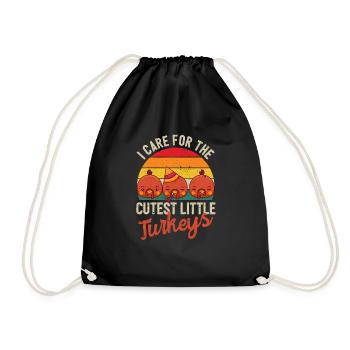 Nurse Thanksgiving Teacher I Care For - Drawstring Bag - black - Front