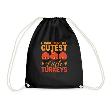 I of the sweetest turkeys - Drawstring Bag - black - Front