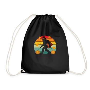 Pilgrim Bigfoot Truthahn Thanksgiving Sasquatch - Turnbeutel - Schwarz - Vorne