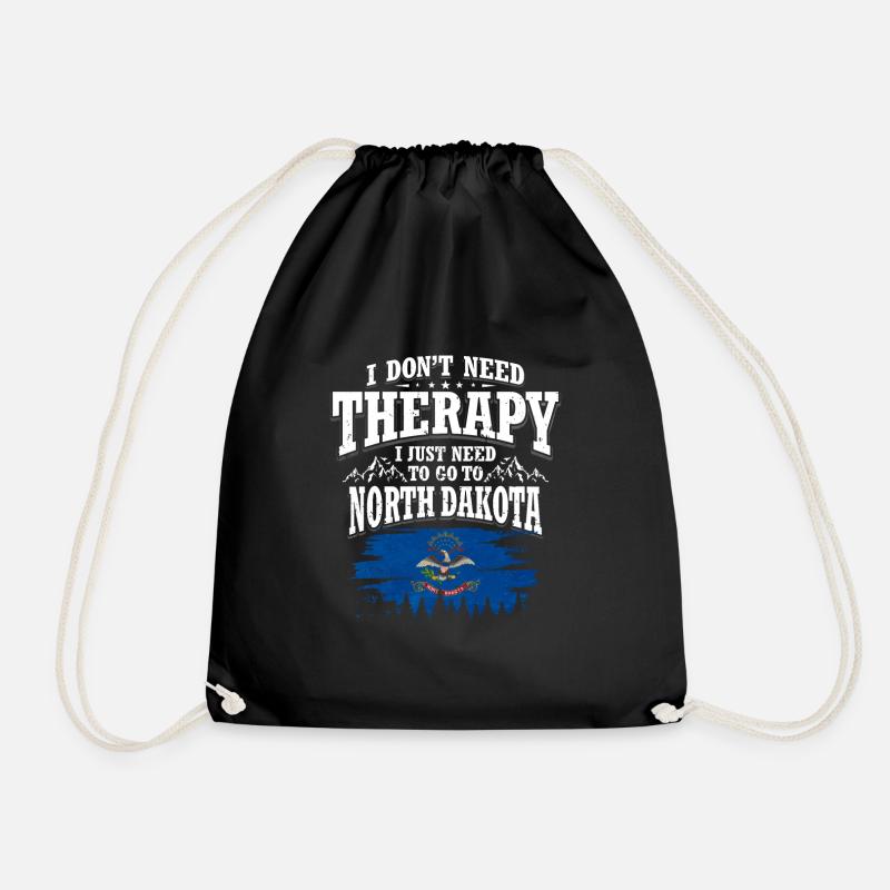 North Dakota - Drawstring Bag - black