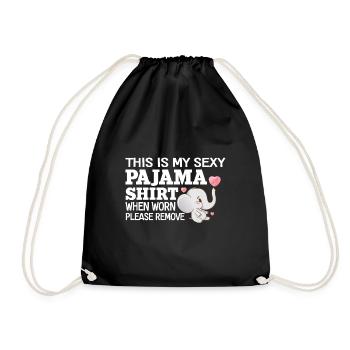 Funny Sexy Pyjama Pajama Outfit For Friend - Drawstring Bag - black - Front